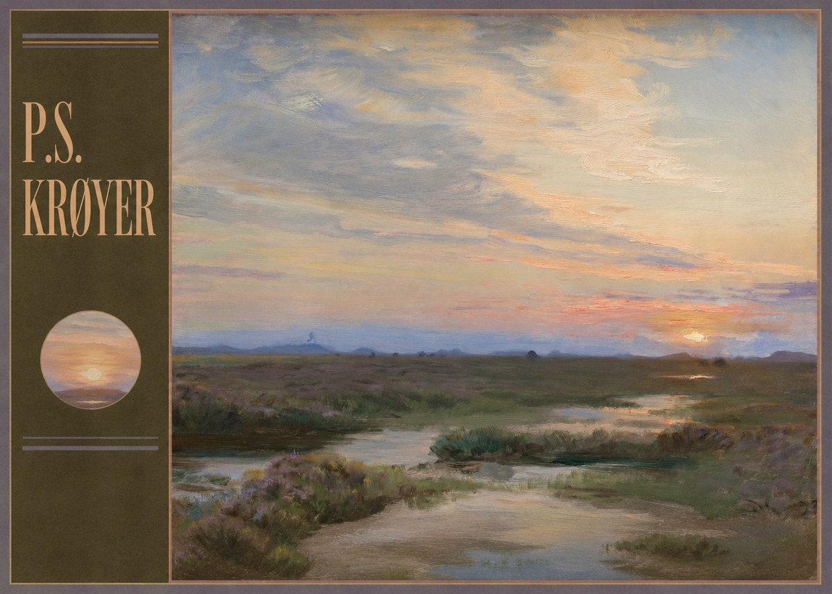 P.S. Krøyer Moorland with Sunset No4 - Plakat