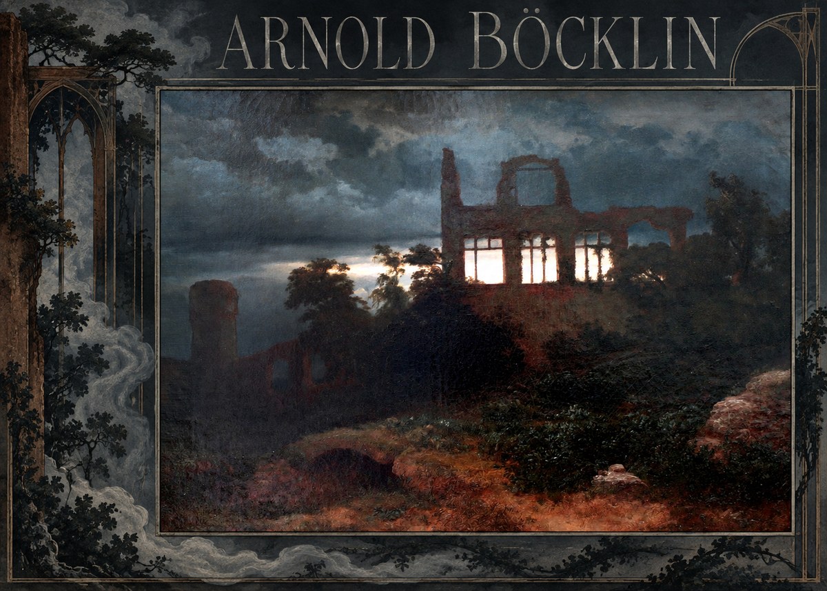 Arnold Böcklin Ruined Castle No2 - Plakat