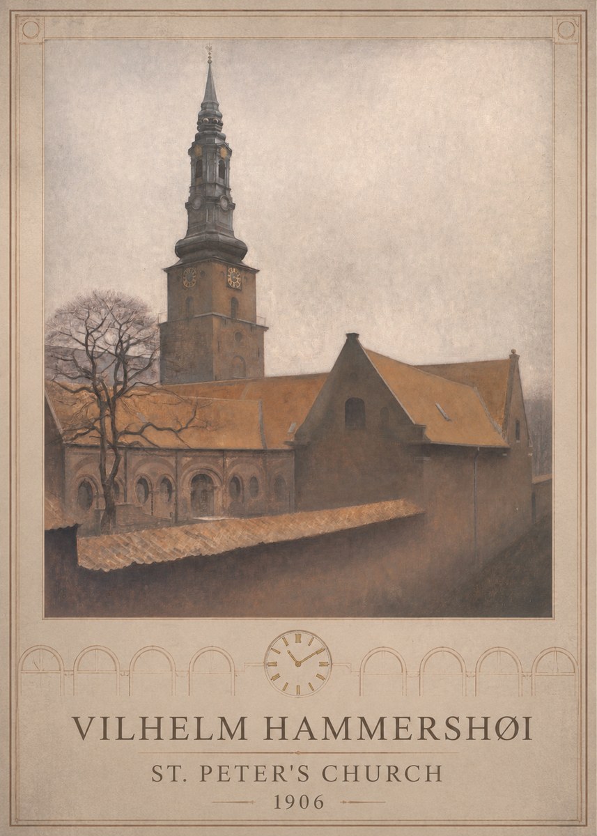 Vilhelm Hammershøi St. Peter's Church No6 - Plakat