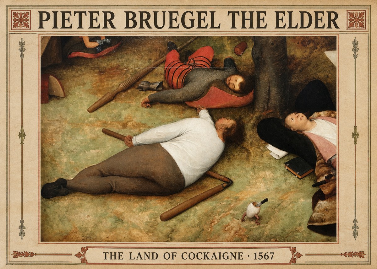 Pieter Bruegel The Land of Cockaigne I No3 - Plakat