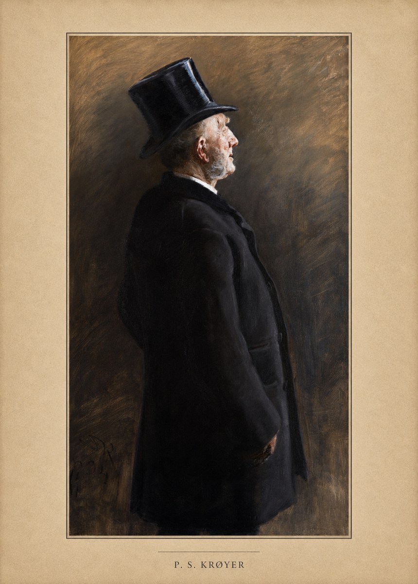 P.S. Krøyer Portrait of a Man in a Top Hat No4 - Plakat