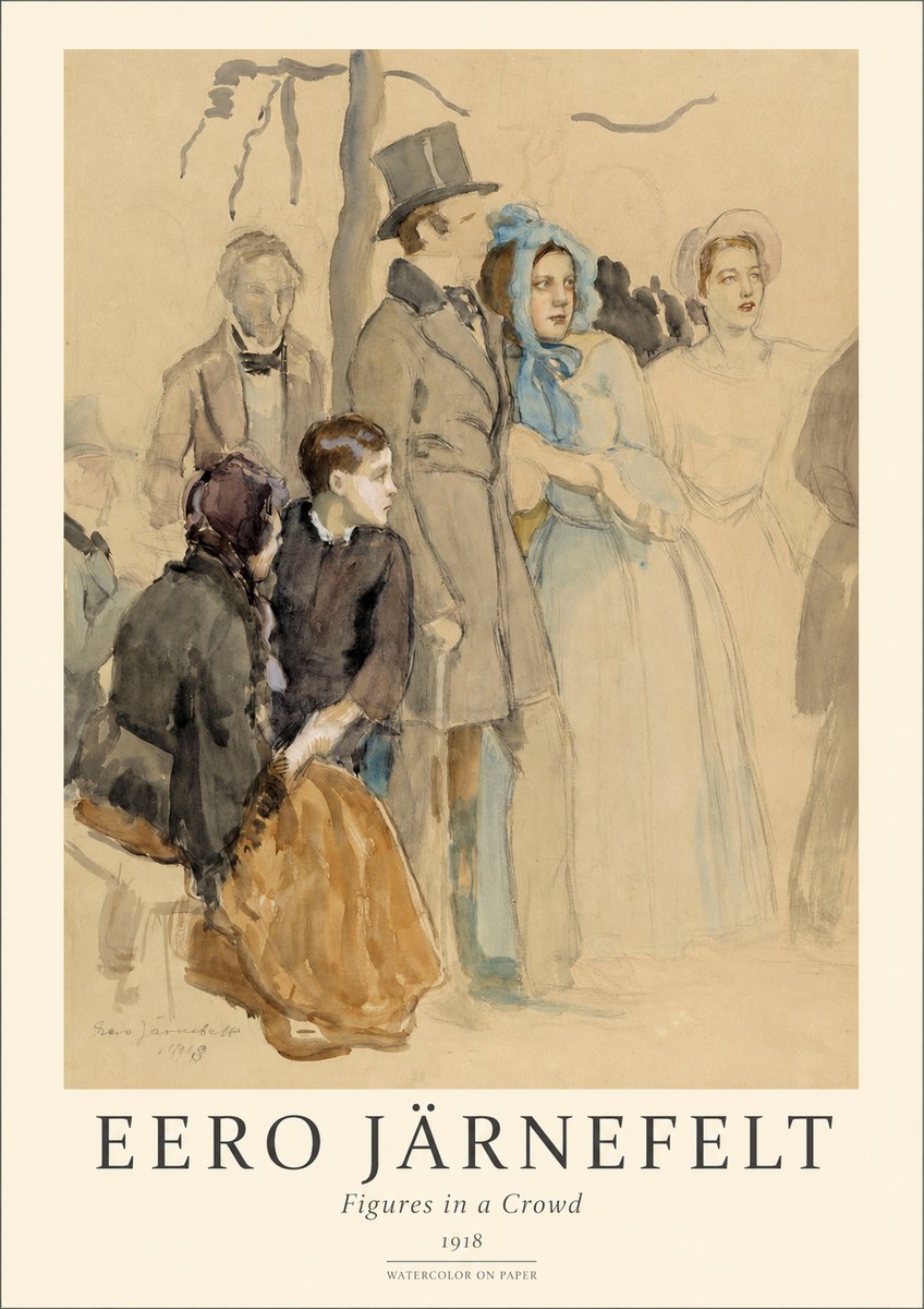 Eero Järnefelt Figures in a Crowd No1 - Plakat