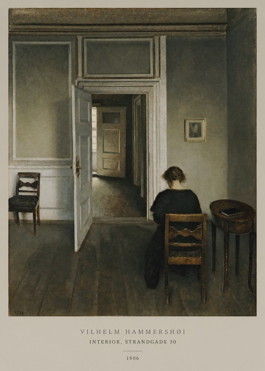 Vilhelm Hammershøi Interior, Strandgade 30 II No5 - Plakat