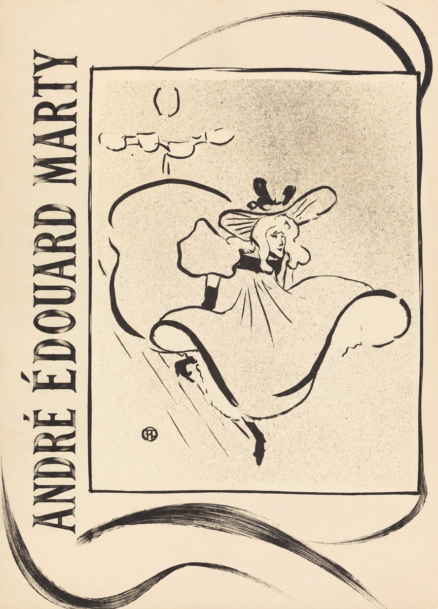 André Édouard Marty Elegant Woman with Hat No3 - Plakat