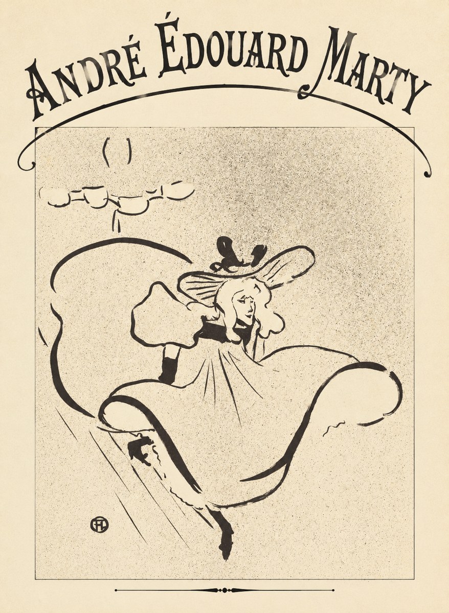 André Édouard Marty Elegant Woman with Hat No4 - Plakat