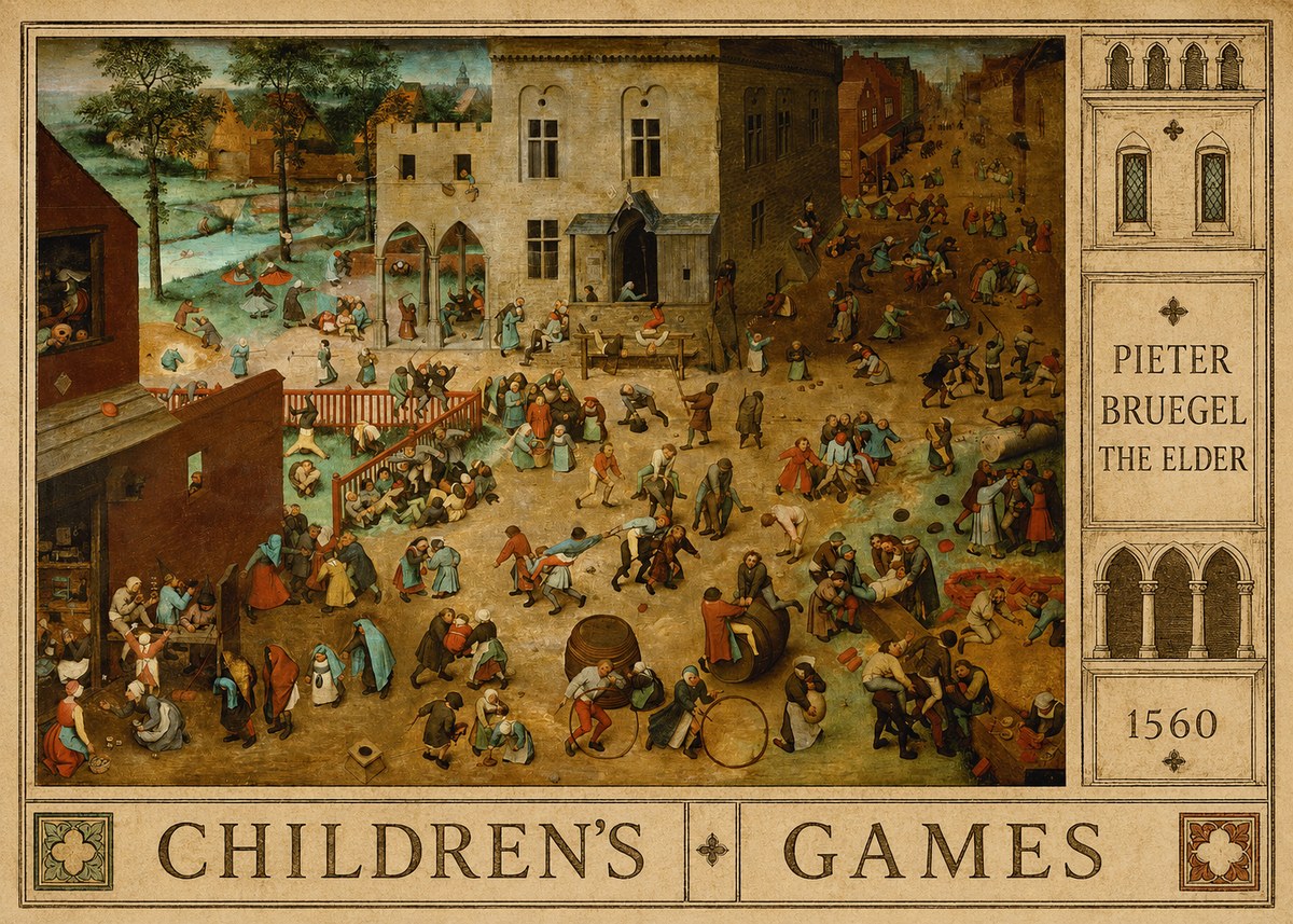 Pieter Bruegel Children's Games II No4 - Plakat