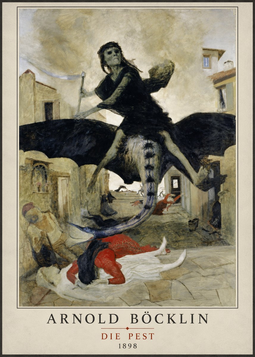 Arnold Böcklin Die Pest II No3 - Plakat