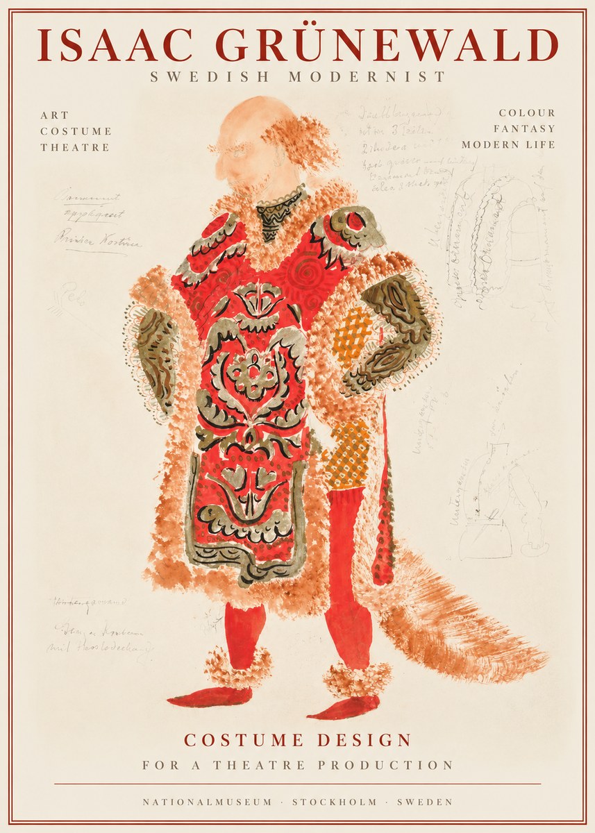 Isaac Grünewald Costume Design for a Theatre Production No1 - Plakat