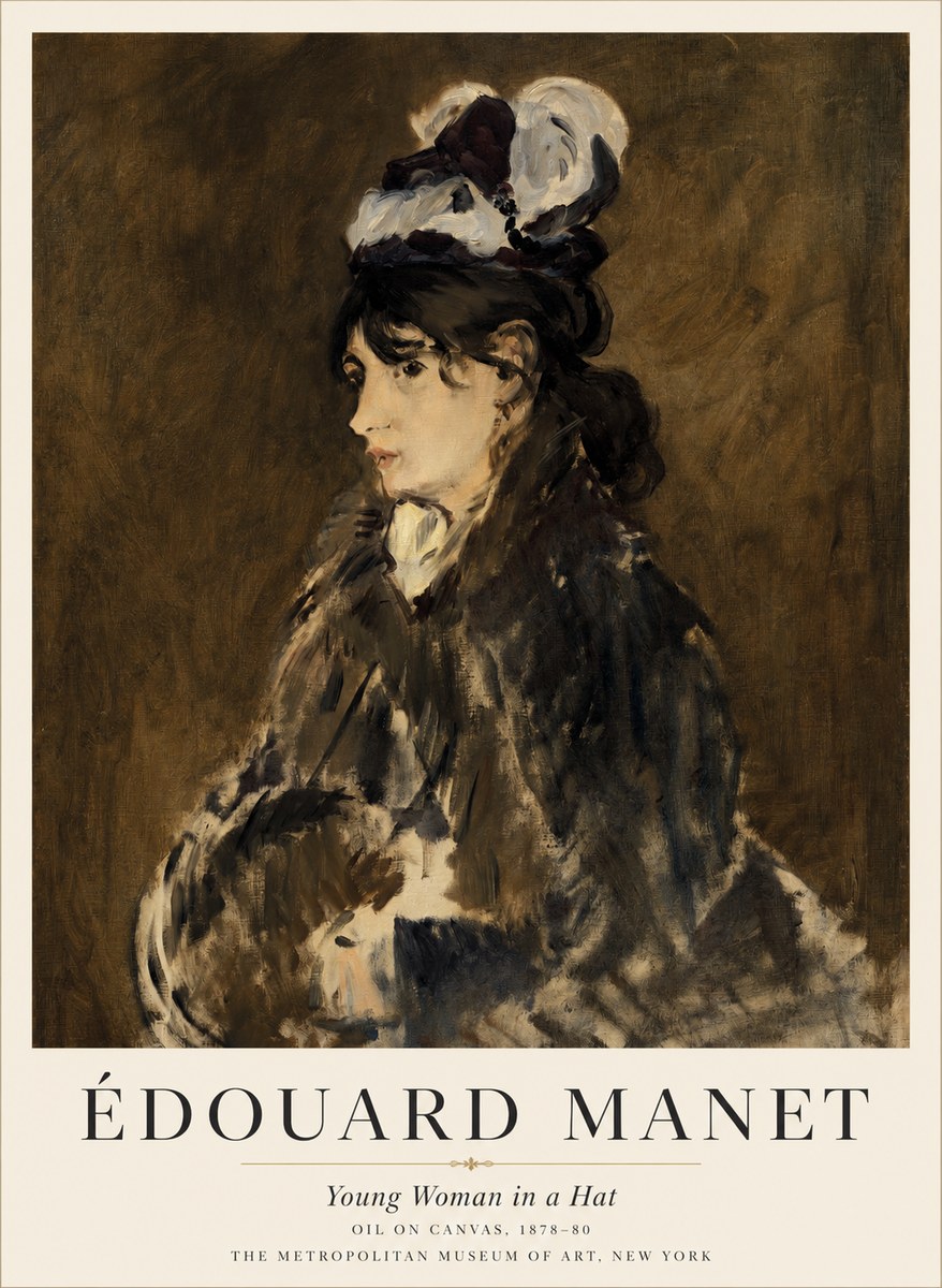 Édouard Manet Young Woman in a Hat I No2 - Plakat