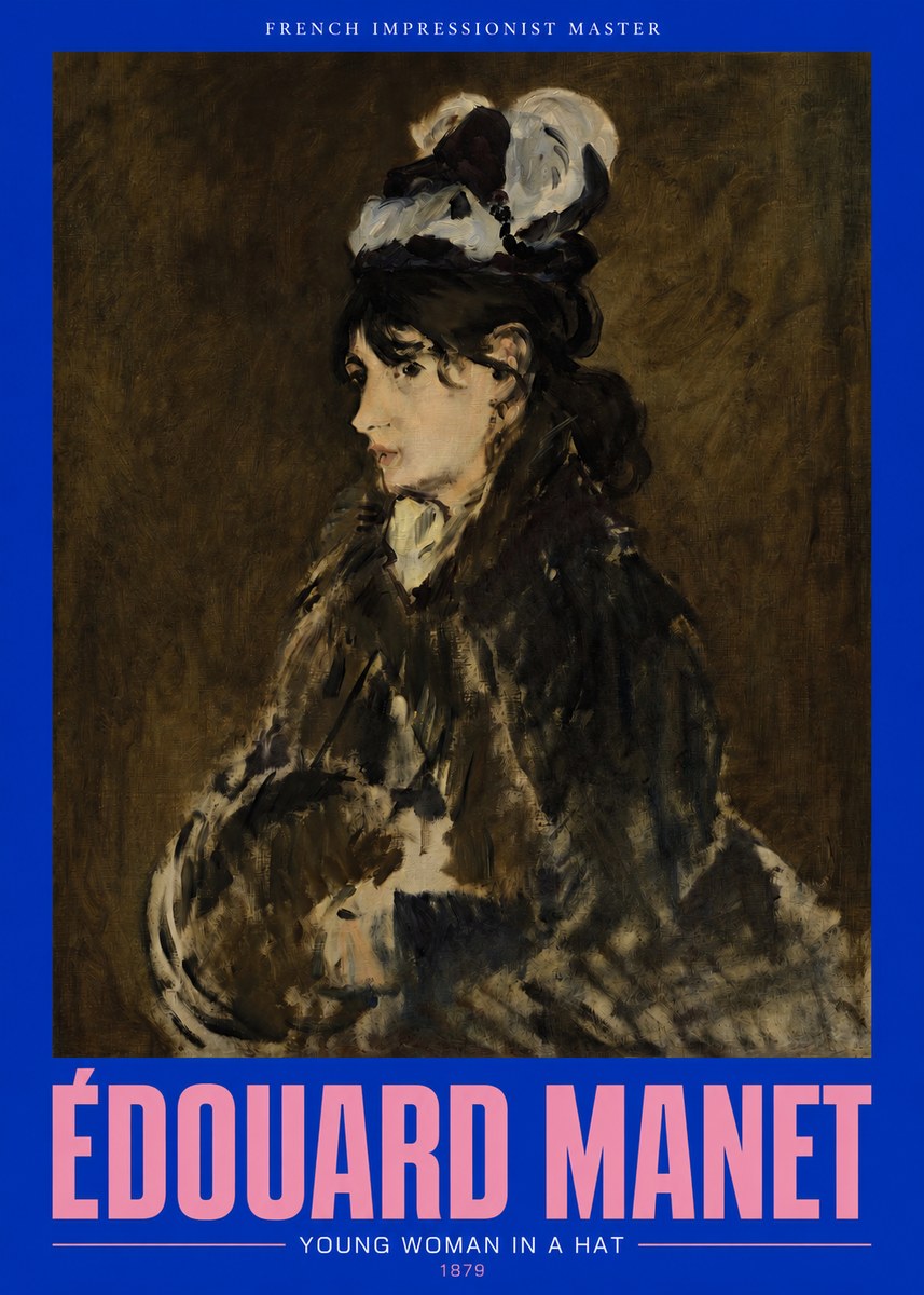 Édouard Manet Young Woman in a Hat I No3 - Plakat