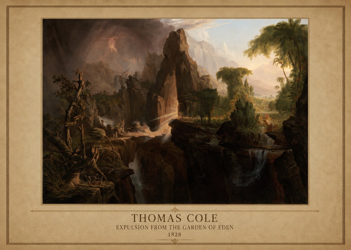 Thomas Cole Expulsion from the Garden of Eden II No1 - Plakat