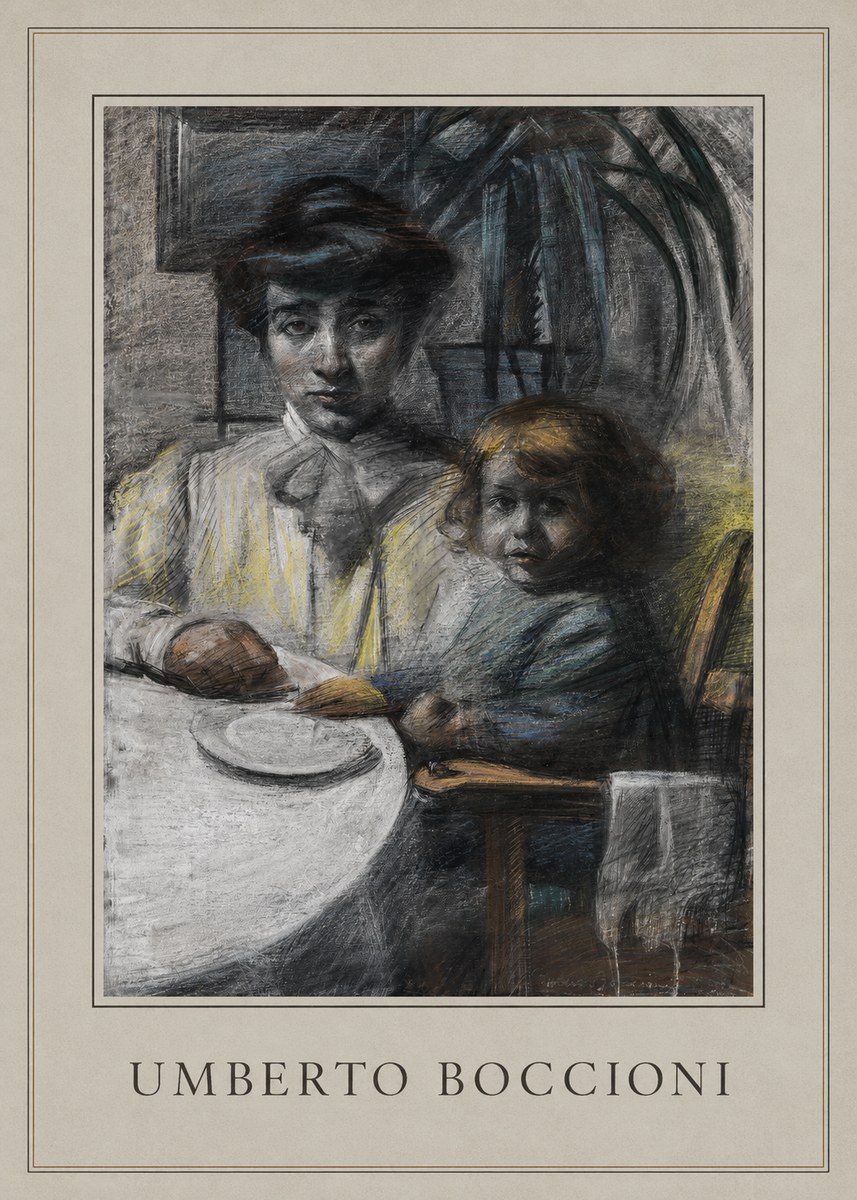 Umberto Boccioni Mother and Sister No5 - Plakat