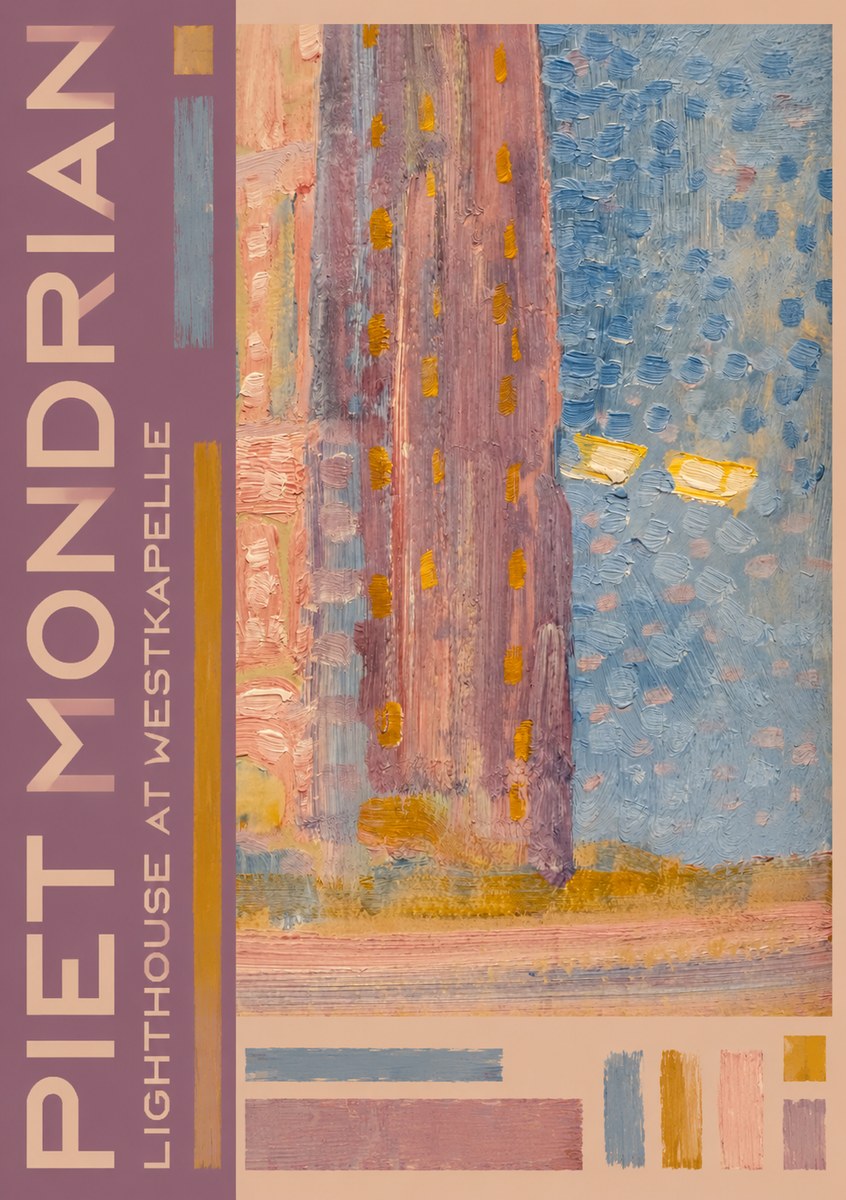 Piet Mondrian Lighthouse at Westkapelle No6 - Plakat