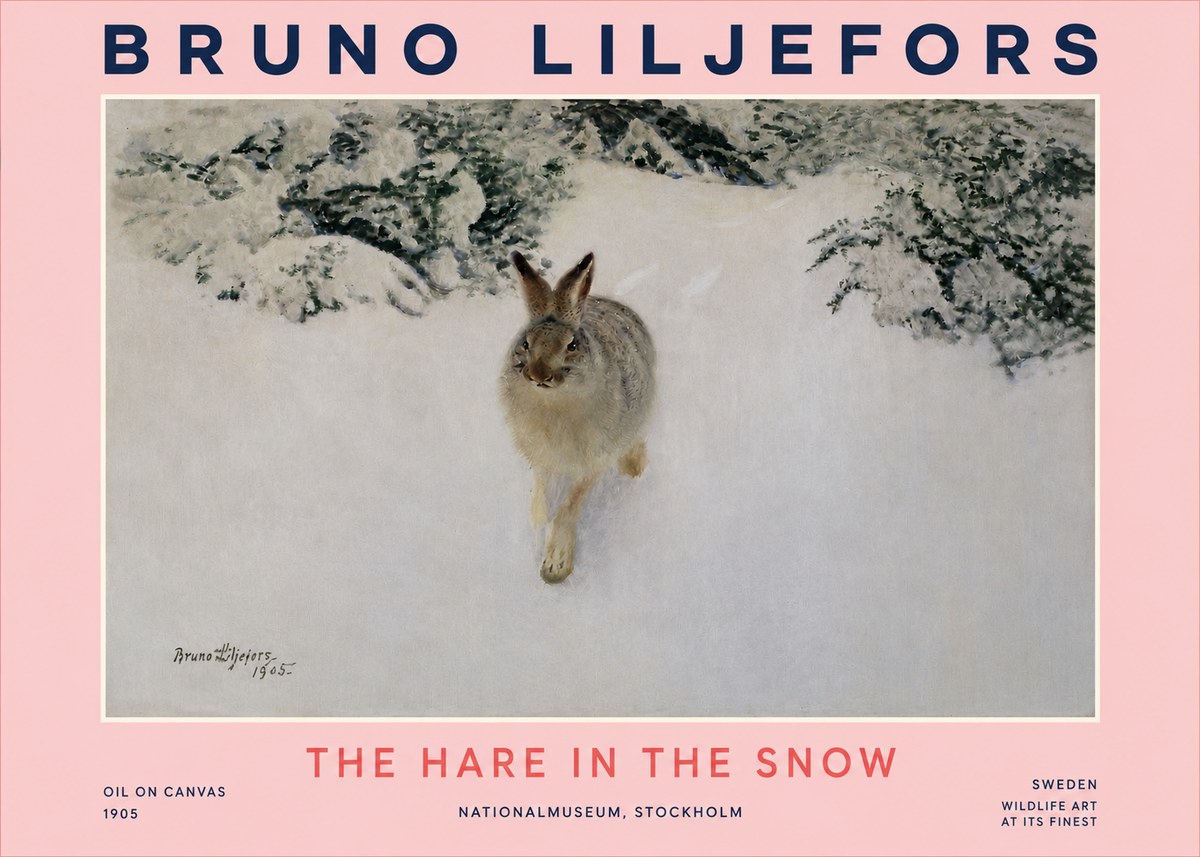 Bruno Liljefors The Hare in the Snow No3 - Plakat