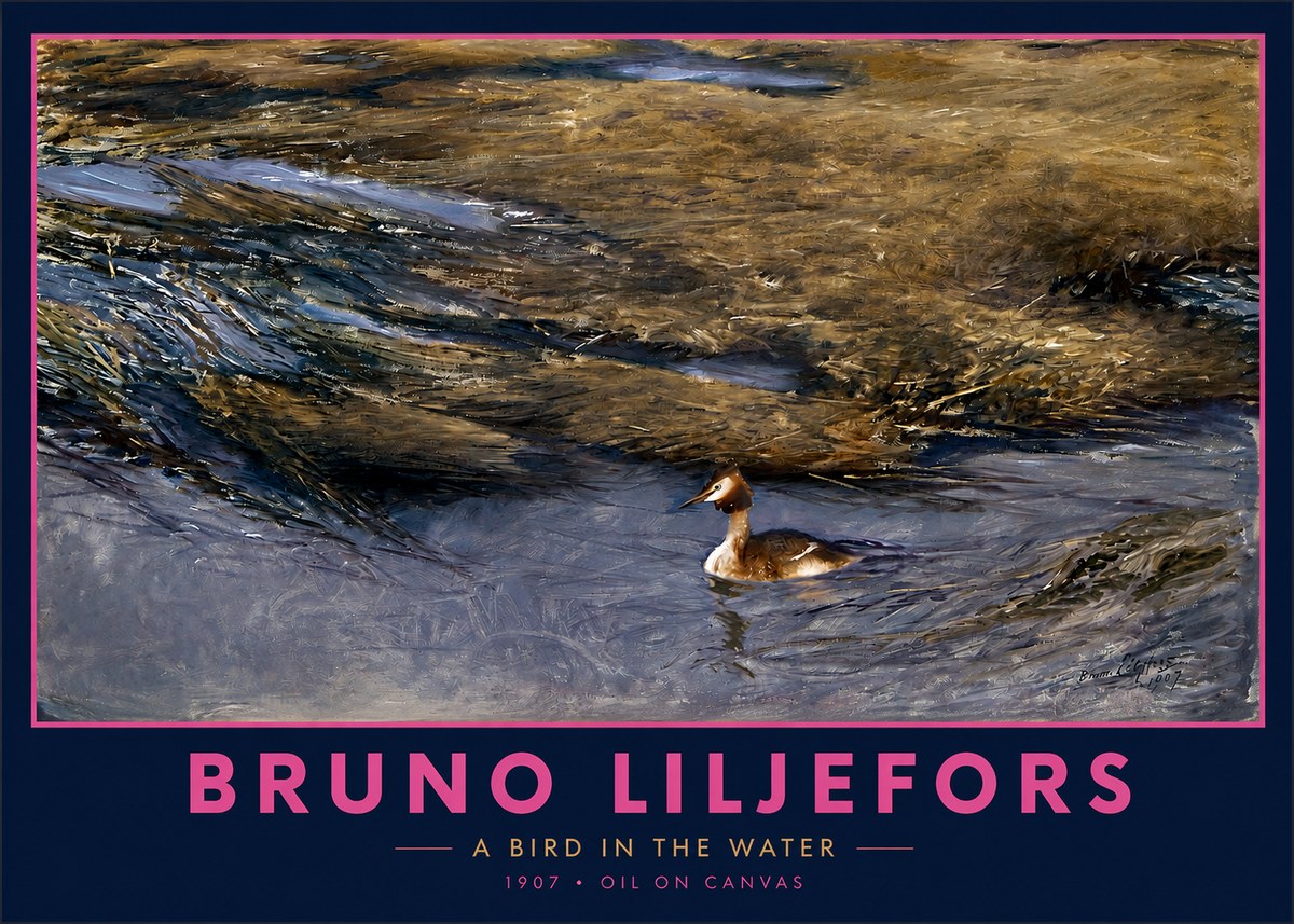 Bruno Liljefors A Bird in the Water No2 - Plakat