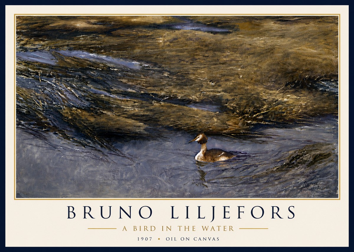 Bruno Liljefors A Bird in the Water No6 - Plakat