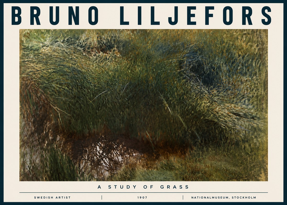 Bruno Liljefors A Study of Grass No4 - Plakat