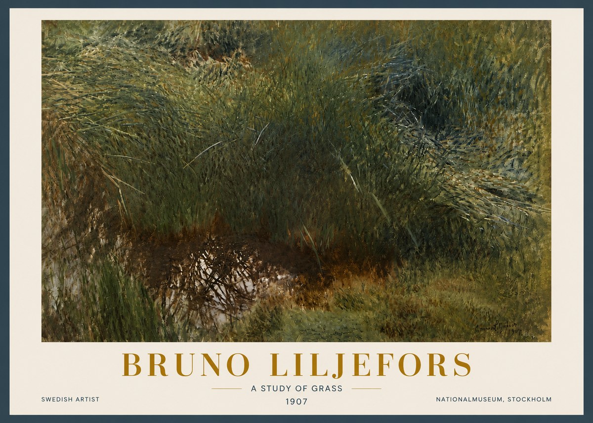 Bruno Liljefors A Study of Grass No5 - Plakat