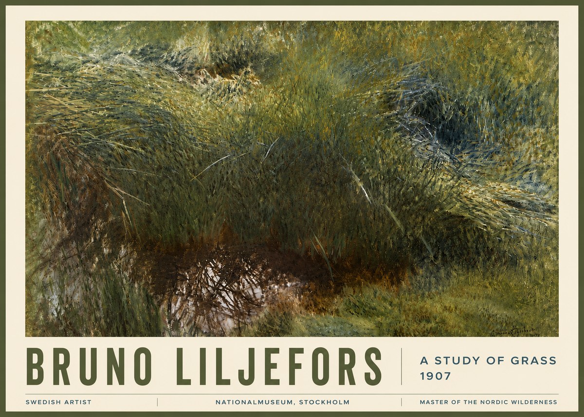 Bruno Liljefors A Study of Grass No6 - Plakat