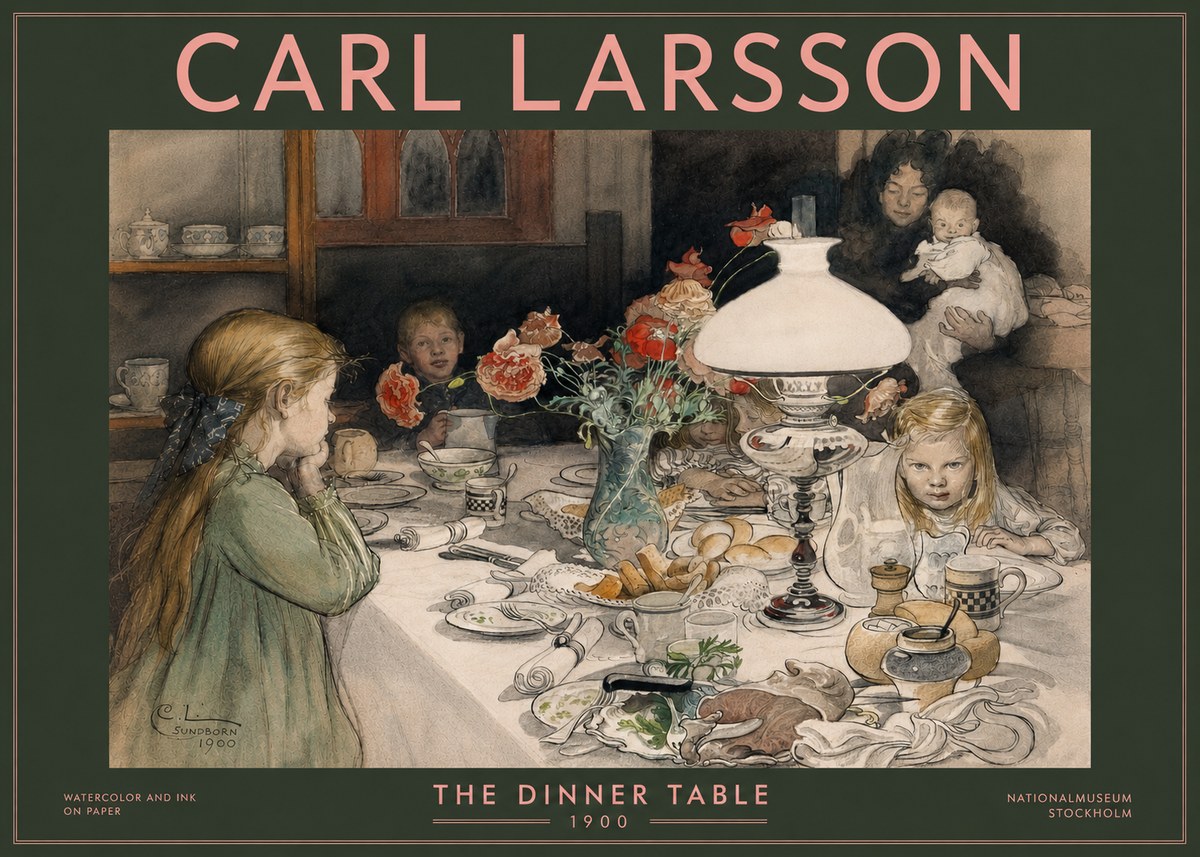 Carl Larsson The Dinner Table No3 - Plakat