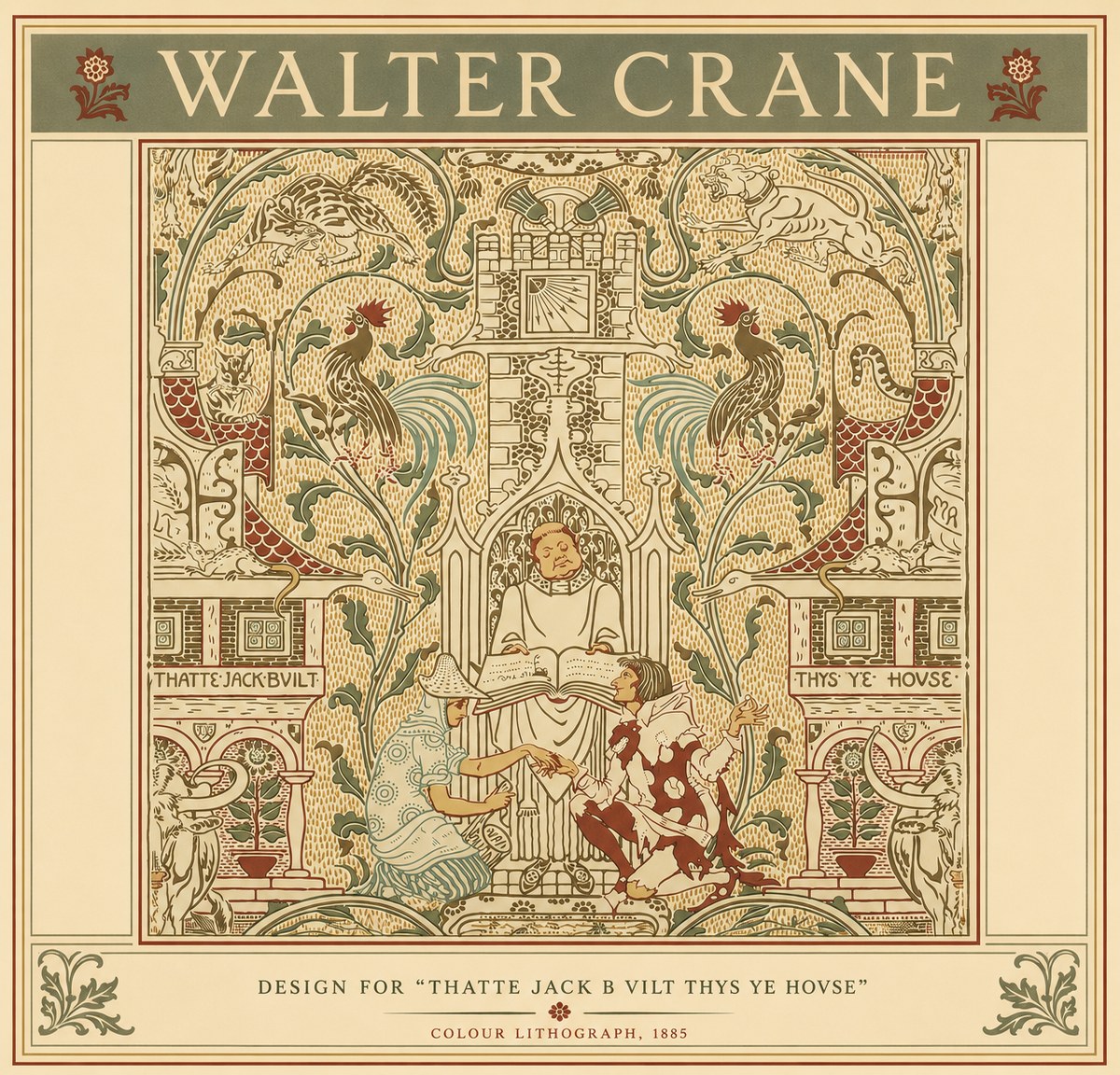 Walter Crane Design for "Thatte Jack B Vilt Thys Ye Hovse" No6 - Plakat