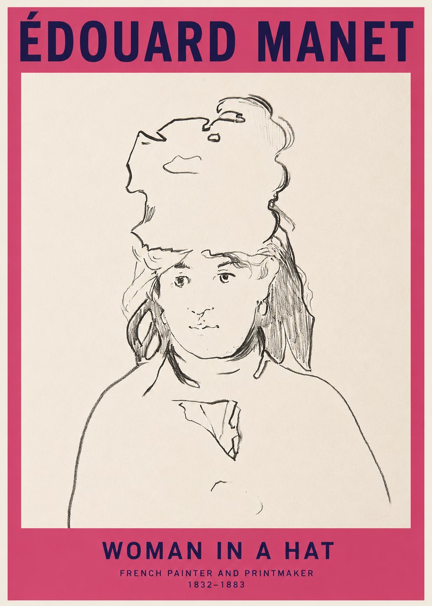 Édouard Manet Woman in a Hat No2 - Plakat