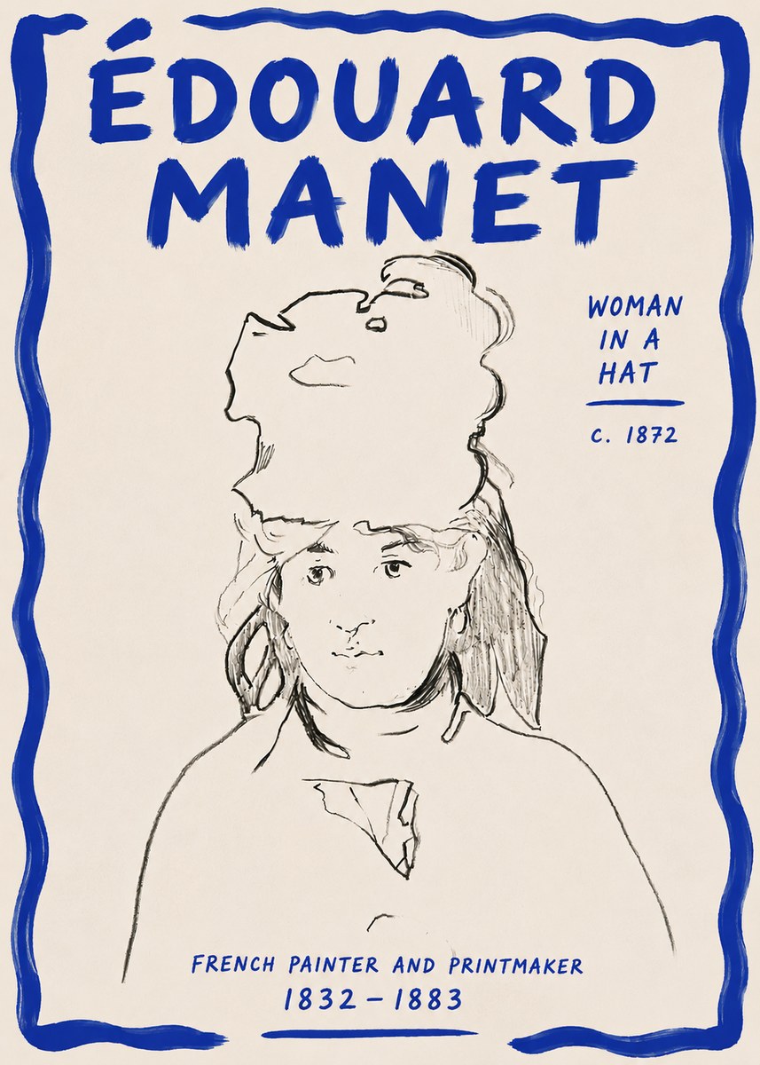 Édouard Manet Woman in a Hat No6 - Plakat