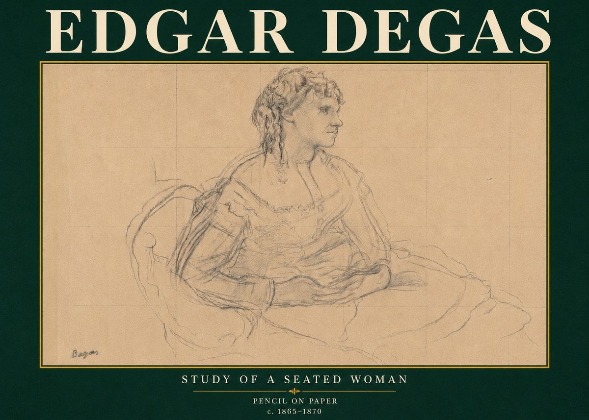 Edgar Degas Study of a Seated Woman No6 - Plakat