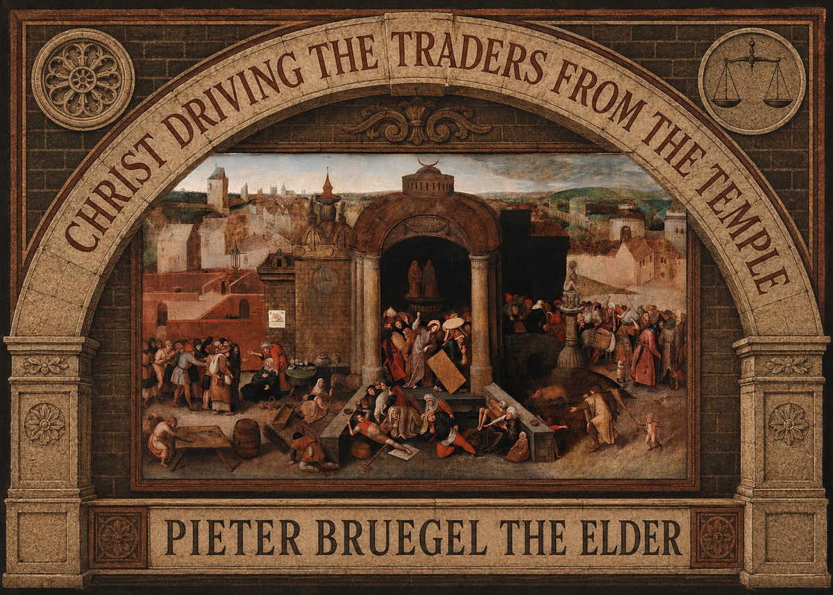 Pieter Bruegel Christ Driving the Traders from the Temple No6 - Plakat