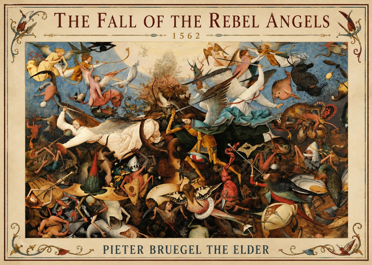 Pieter Bruegel The Fall of the Rebel Angels III No2 - Plakat