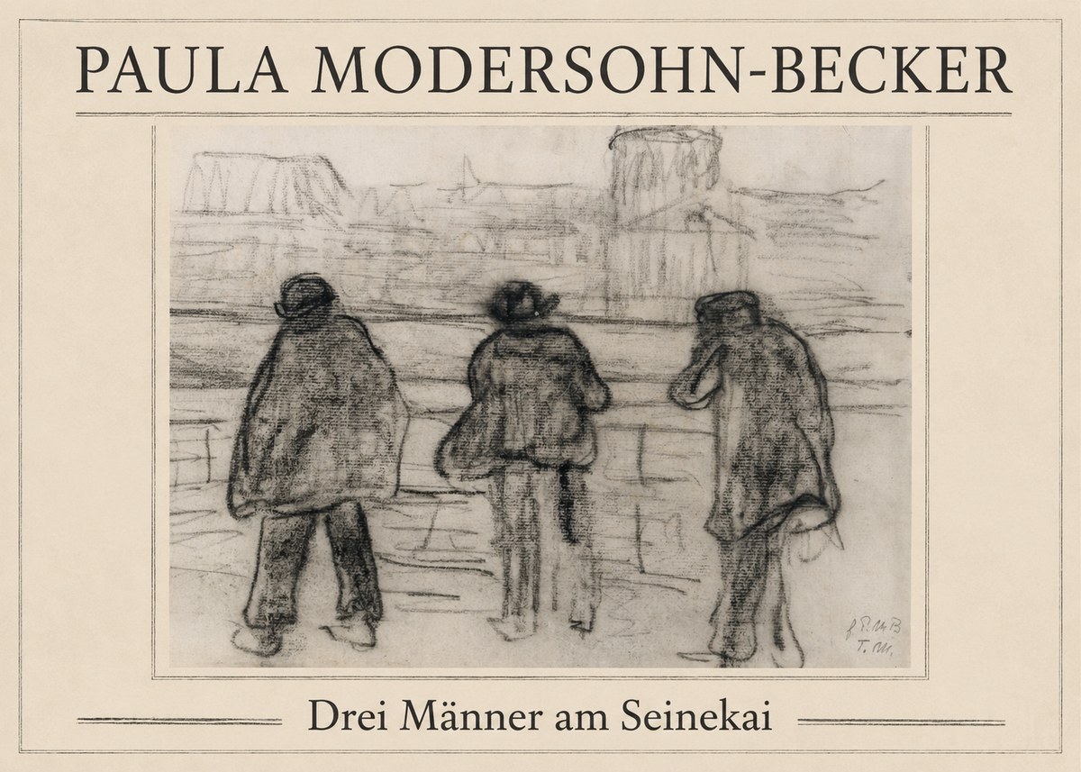Paula Modersohn-Becker Drei Männer Am Seinekai No1 - Plakat