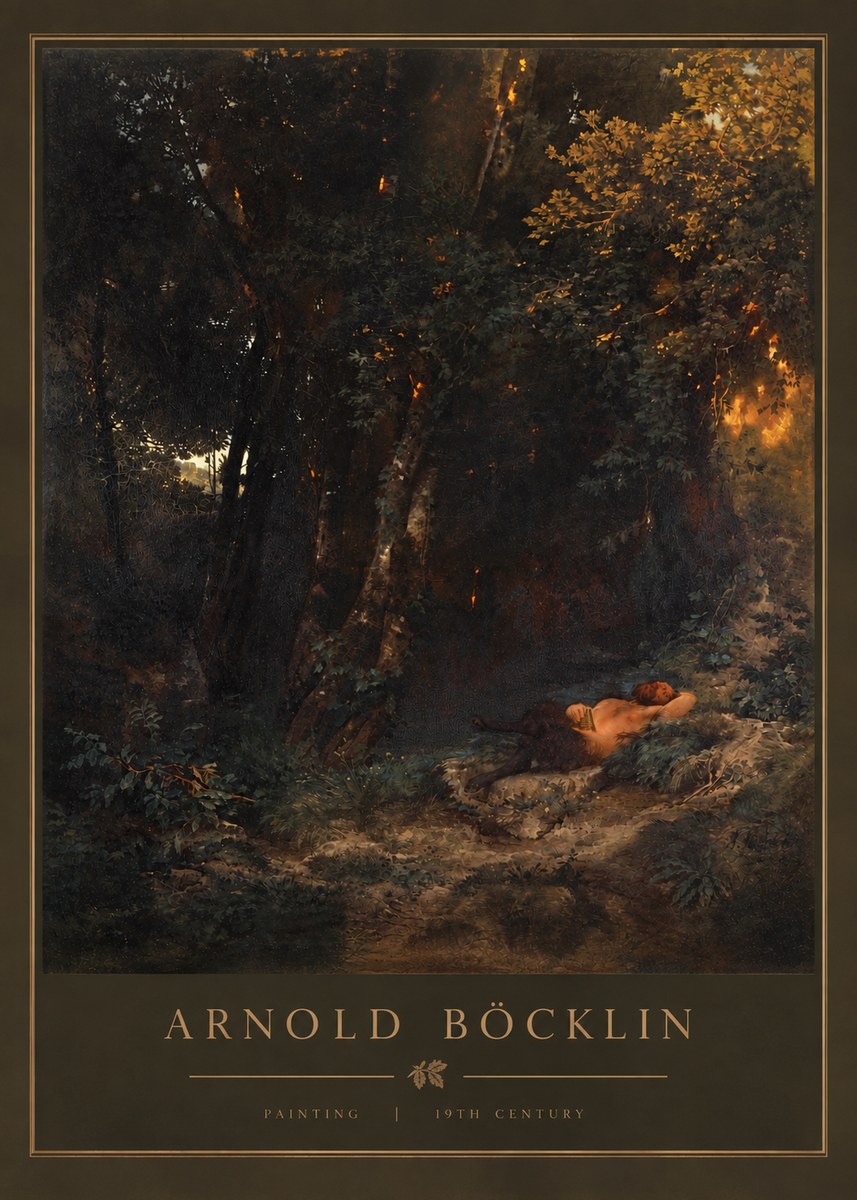 Arnold Böcklin A Faun Asleep No3 - Plakat