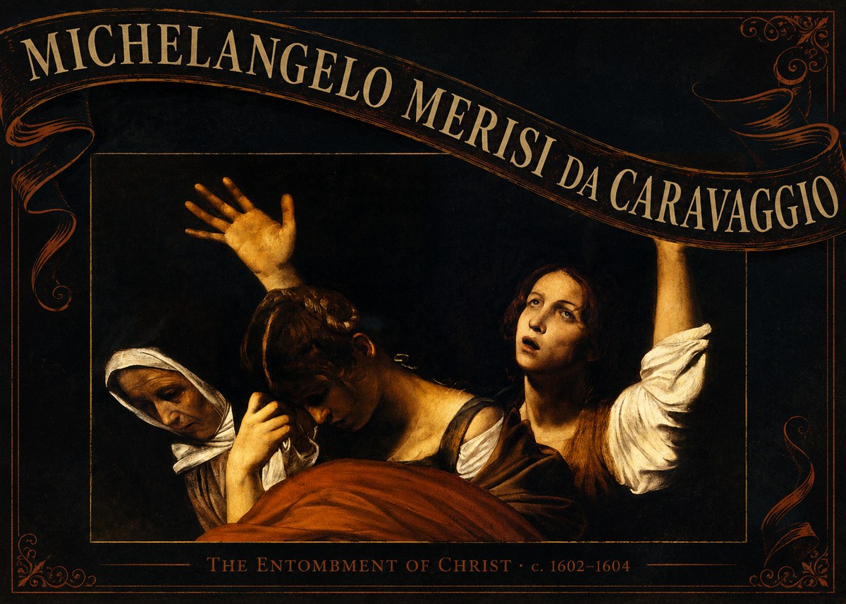 Michelangelo Merisi da Caravaggio The Entombment of Christ I No6 - Plakat