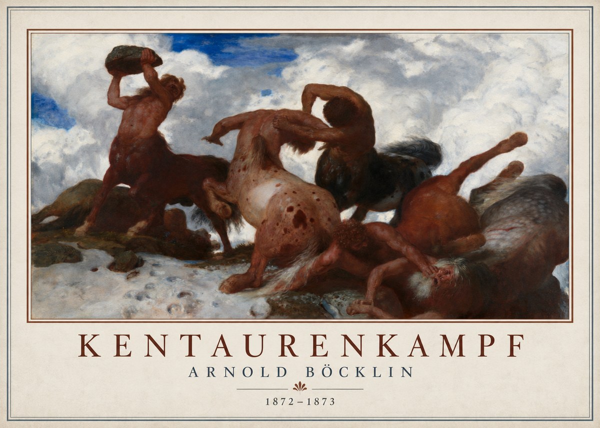 Arnold Böcklin Kentaurenkampf No1 - Plakat