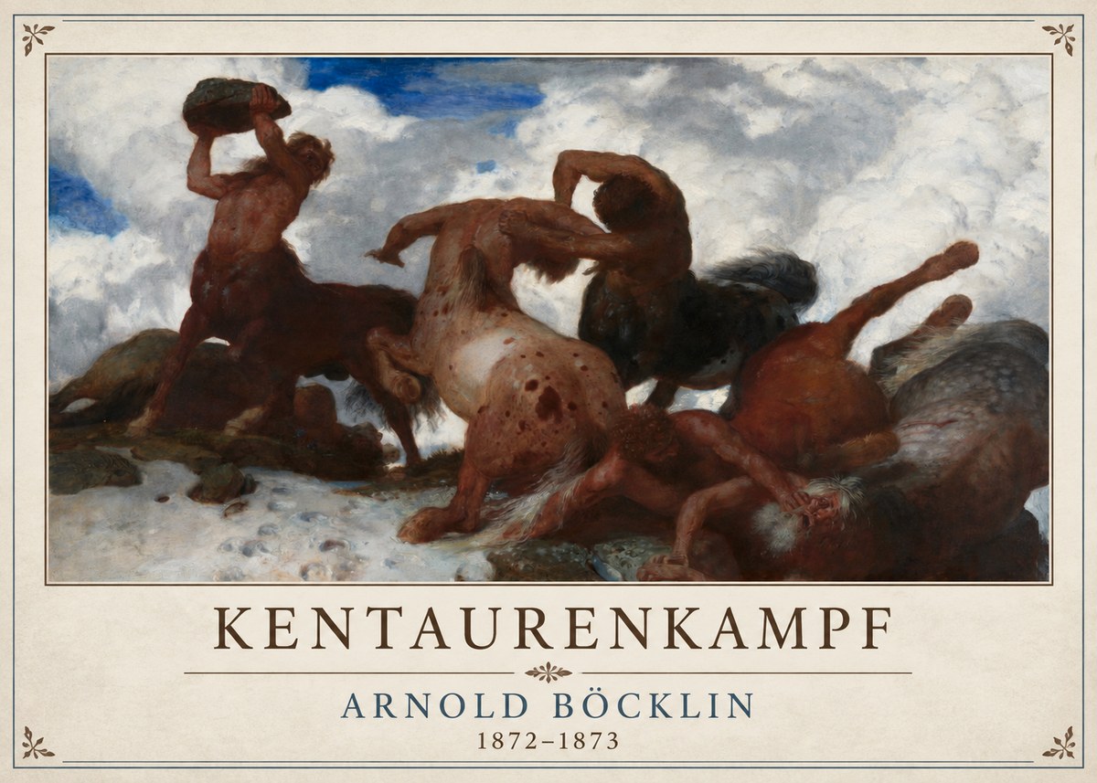 Arnold Böcklin Kentaurenkampf No4 - Plakat