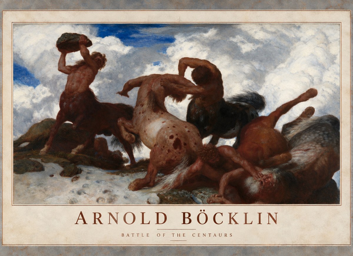 Arnold Böcklin Kentaurenkampf No6 - Plakat