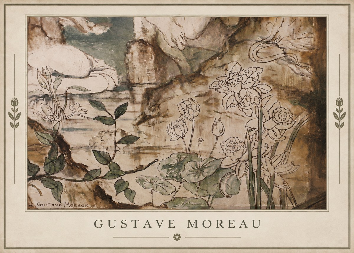 Gustave Moreau Floral Study No4 - Plakat