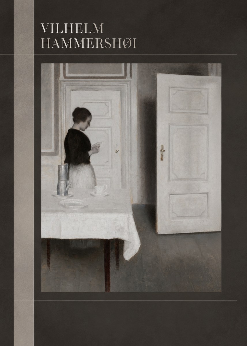 Vilhelm Hammershøi Interior with a Woman Reading a Letter No5 - Plakat