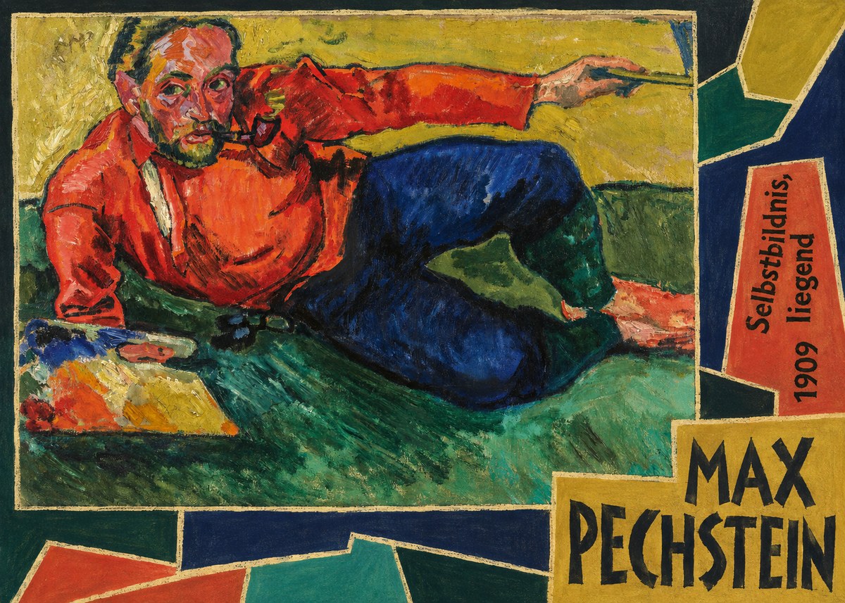 Max Pechstein Selbstbildnis, Liegend No5 - Plakat