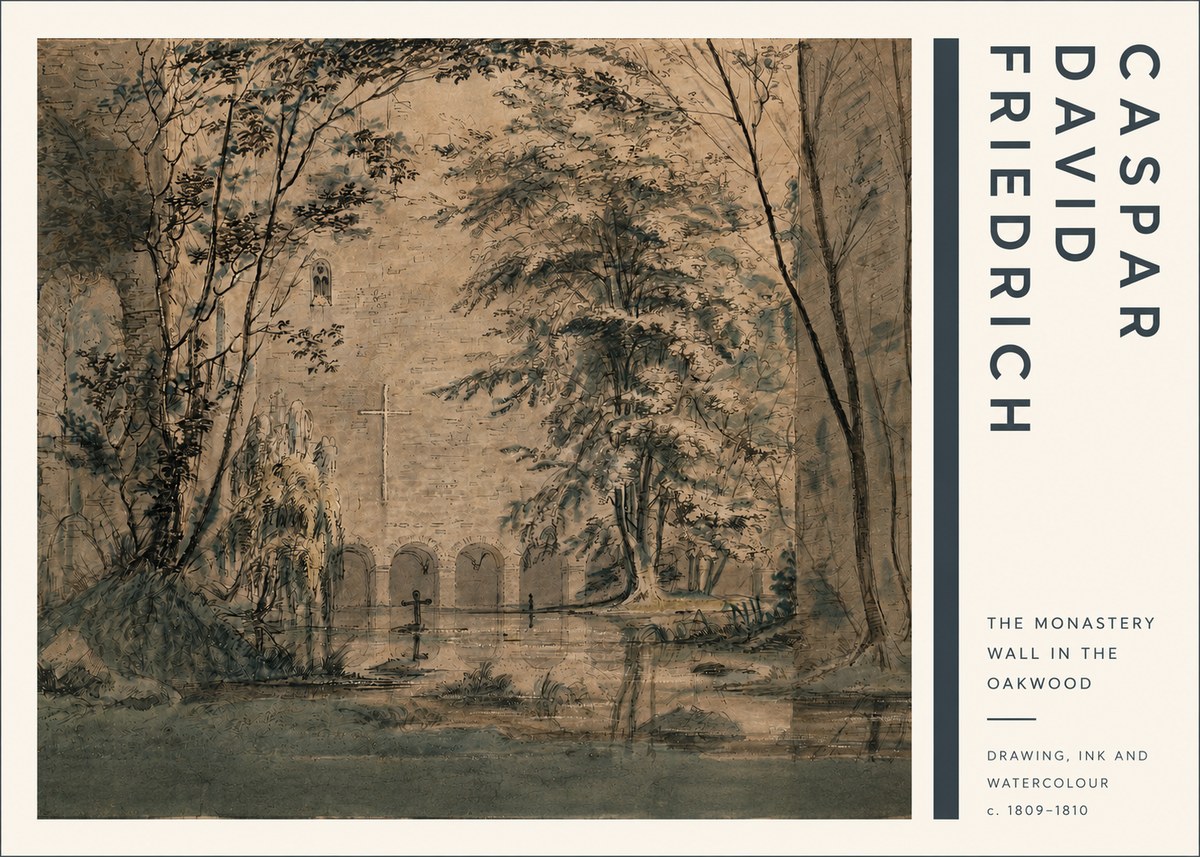 Caspar David Friedrich The Monastery Wall in the Oakwood No4 - Plakat