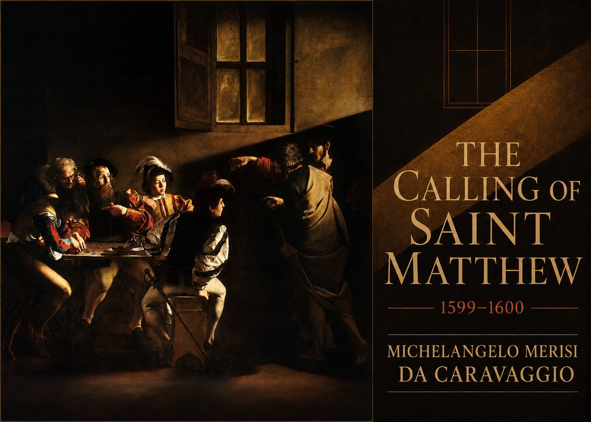 Michelangelo Merisi da Caravaggio The Calling of Saint Matthew I No6 - Plakat