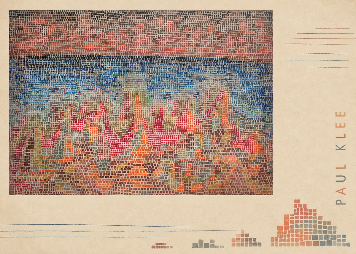 Paul Klee Abstract Gridded Composition No5 - Plakat