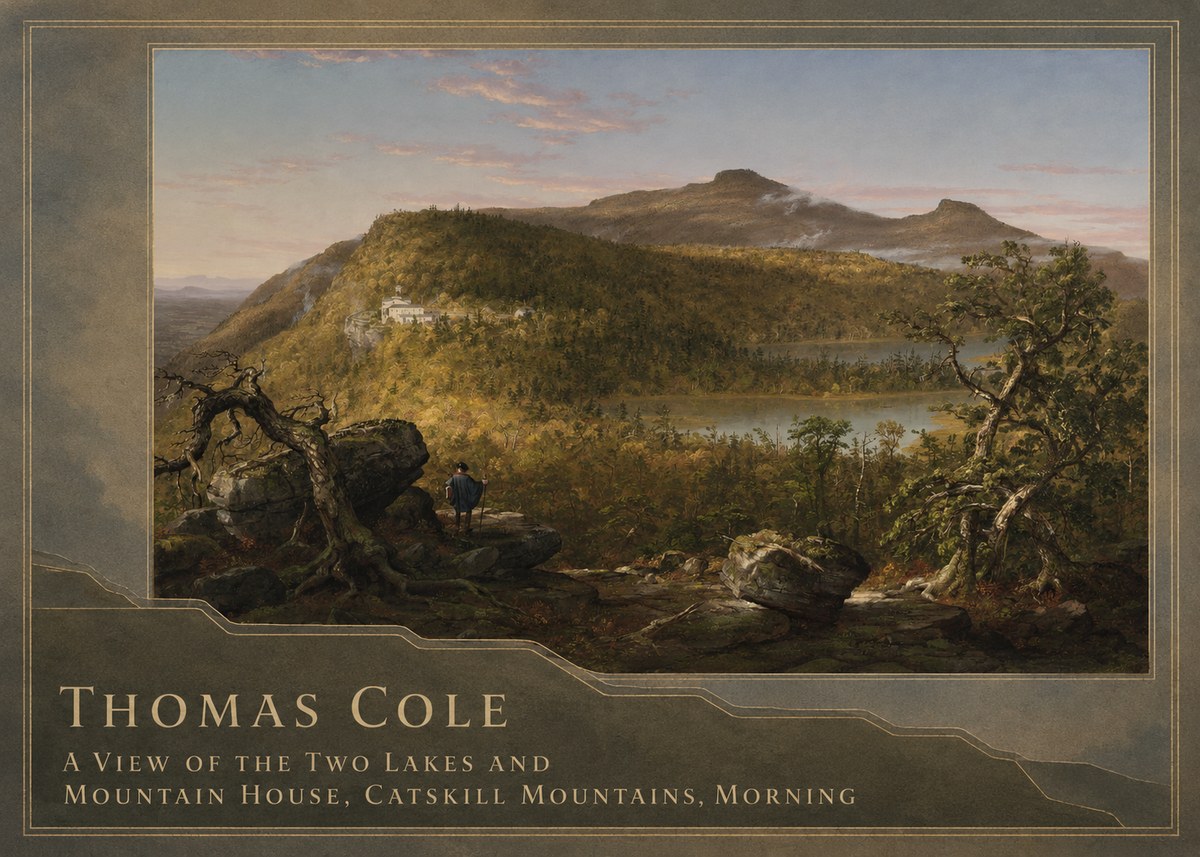 Thomas Cole A View of the Two Lakes and Mountain House, Catskill Mountains, Morning No2 - Plakat