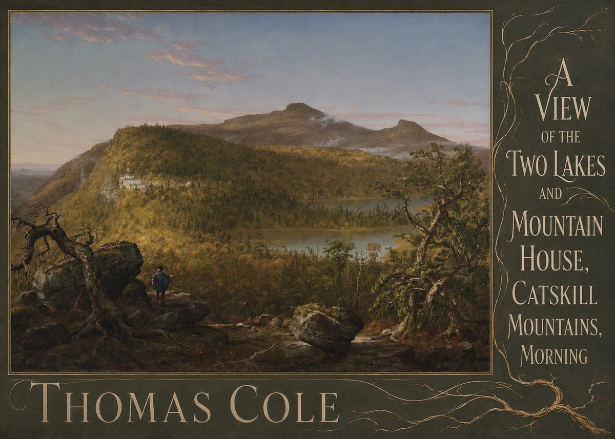 Thomas Cole A View of the Two Lakes and Mountain House, Catskill Mountains, Morning No6 - Plakat