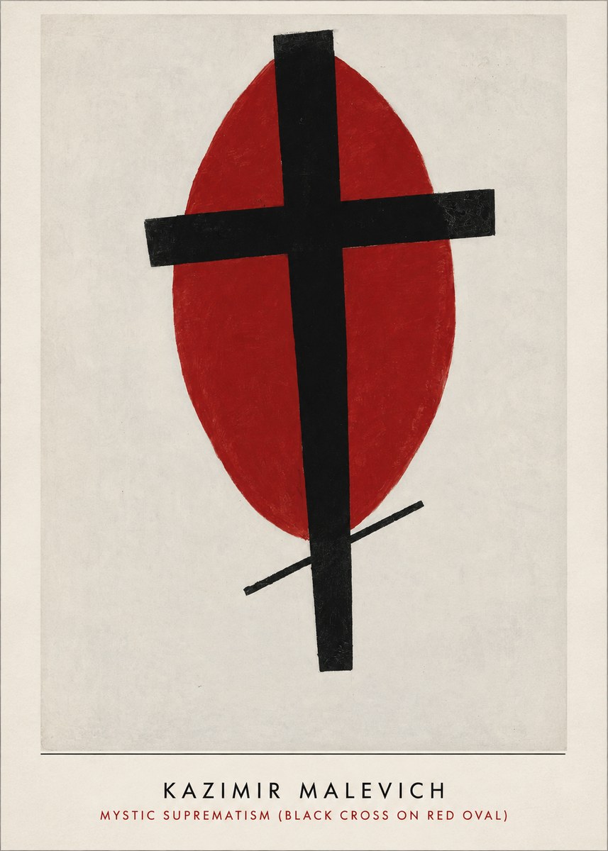 Kazimir Malevich Mystic Suprematism (Black Cross on Red Oval) No3 - Plakat