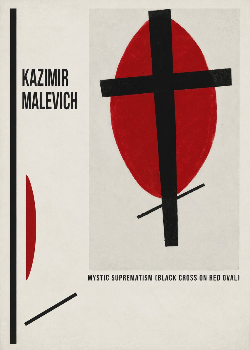 Kazimir Malevich Mystic Suprematism (Black Cross on Red Oval) No6 - Plakat