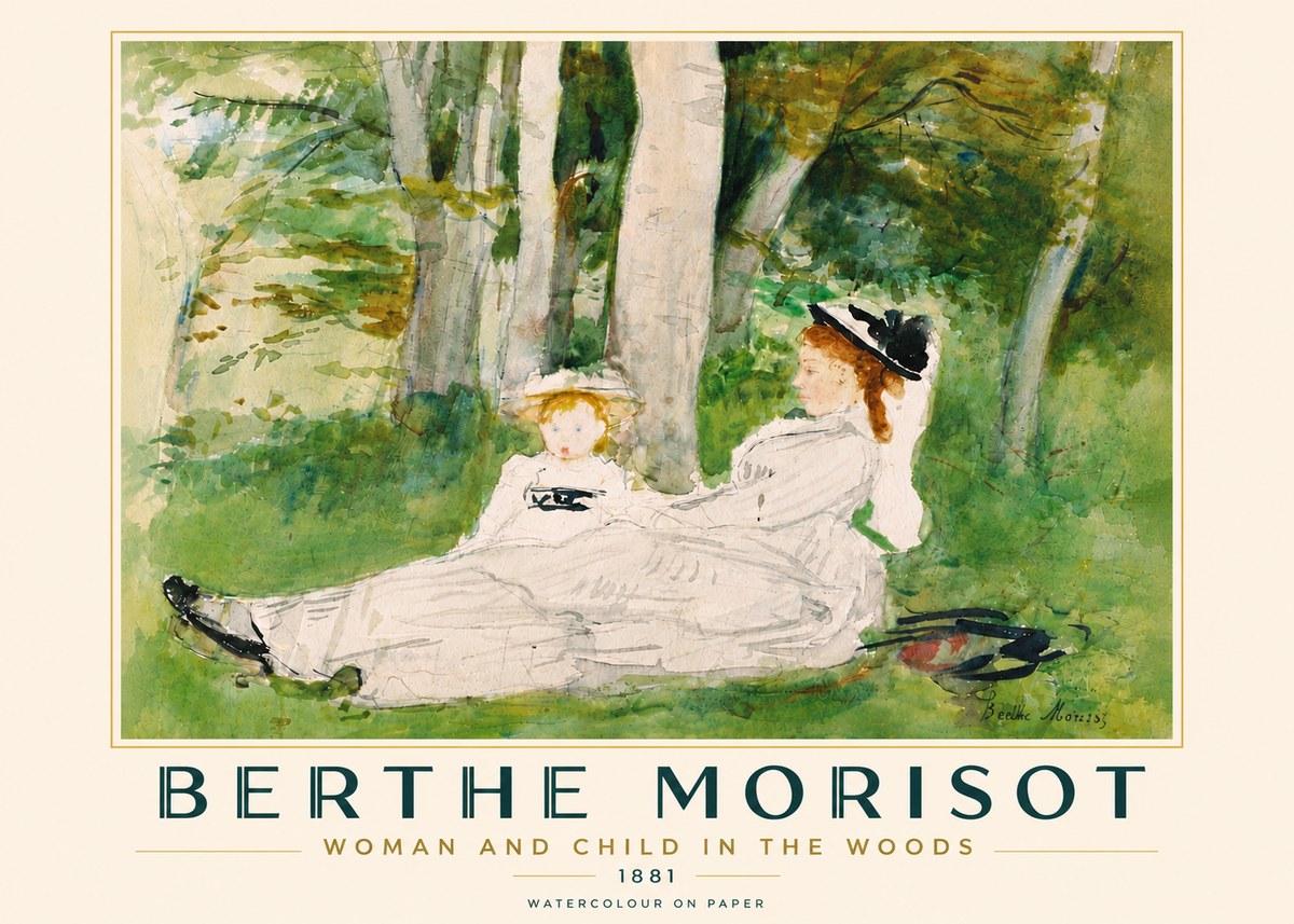 Berthe Morisot Woman and Child in the Woods No6 - Plakat