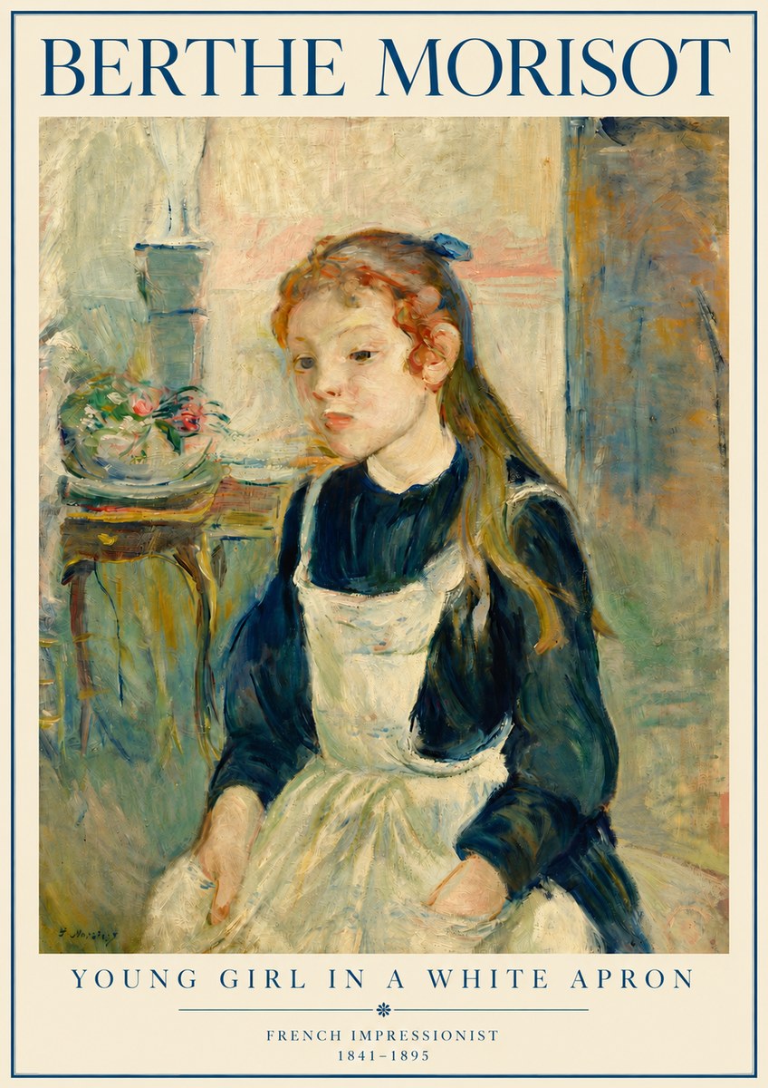 Berthe Morisot Young Girl in a White Apron No3 - Plakat