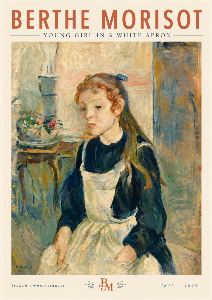 Berthe Morisot Young Girl in a White Apron No6 - Plakat