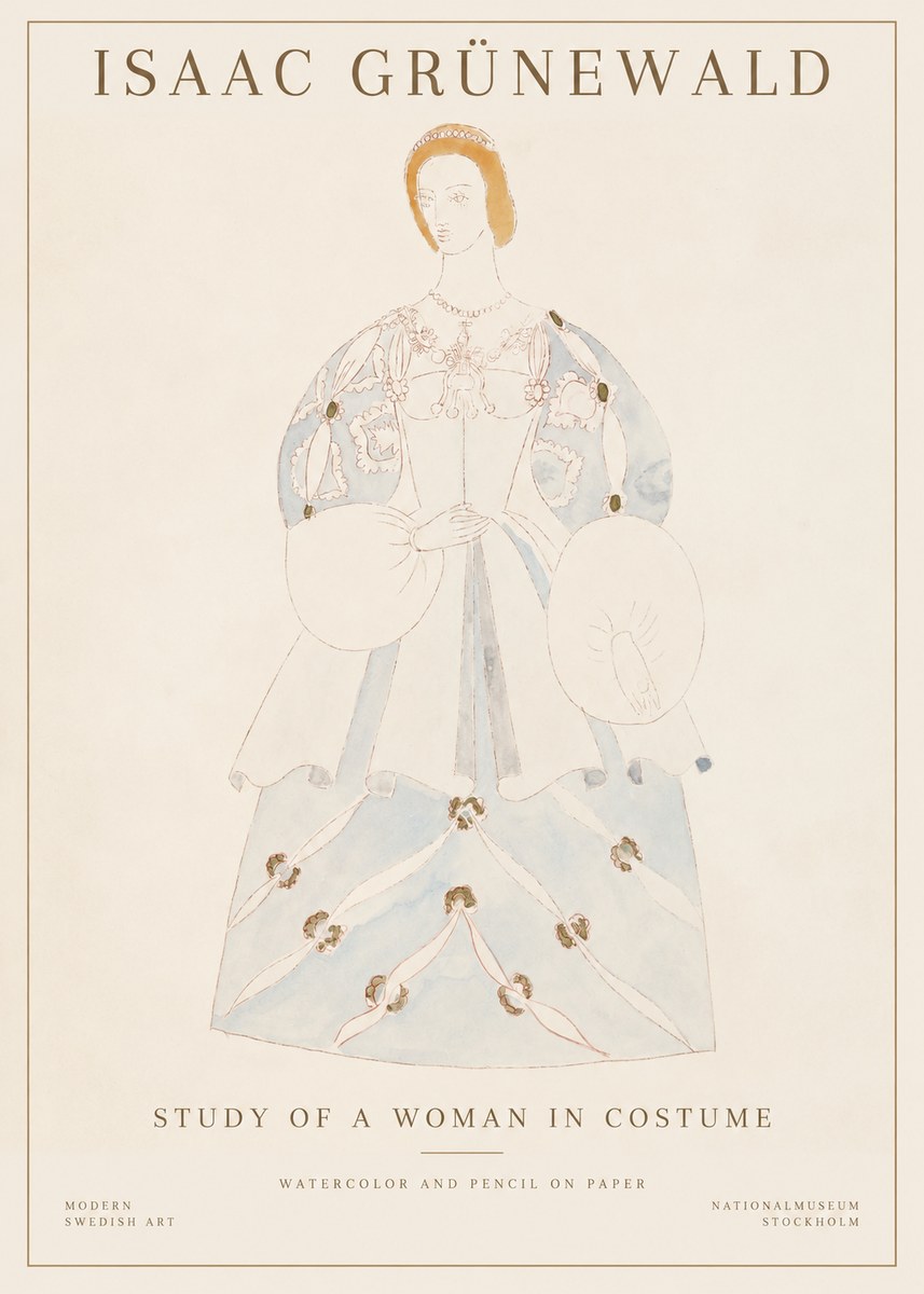 Isaac Grünewald Study of a Woman in Costume No1 - Plakat